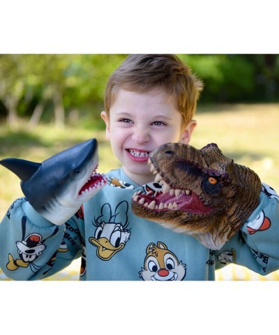 Shark Hand Puppet for Kids Swimming Pool Beach Bathing Toys Soft Rubber Realistic Great White Shark Role Play Toy Marine Anim...