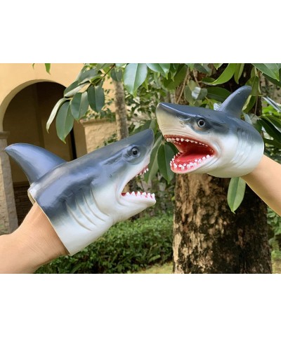 Shark Hand Puppet for Kids Swimming Pool Beach Bathing Toys Soft Rubber Realistic Great White Shark Role Play Toy Marine Anim...