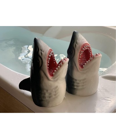 Shark Hand Puppet for Kids Swimming Pool Beach Bathing Toys Soft Rubber Realistic Great White Shark Role Play Toy Marine Anim...