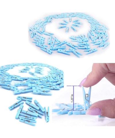 Mini Blue Clothespins | 100 Pack 1.25” Inch Clothes Pins Plastic Baby Shower Favors | Party Game Scatter Decorations | DIY Ba...