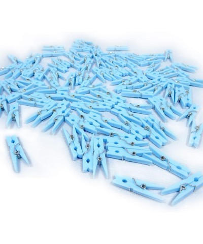 Mini Blue Clothespins | 100 Pack 1.25” Inch Clothes Pins Plastic Baby Shower Favors | Party Game Scatter Decorations | DIY Ba...