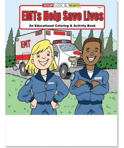 Emergency EMS Workers Save Lives - Kids Coloring Books (50 Bulk Pack Without Crayons) - First Responders 911 EMT Rescue Teams...