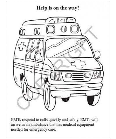 Emergency EMS Workers Save Lives - Kids Coloring Books (50 Bulk Pack Without Crayons) - First Responders 911 EMT Rescue Teams...