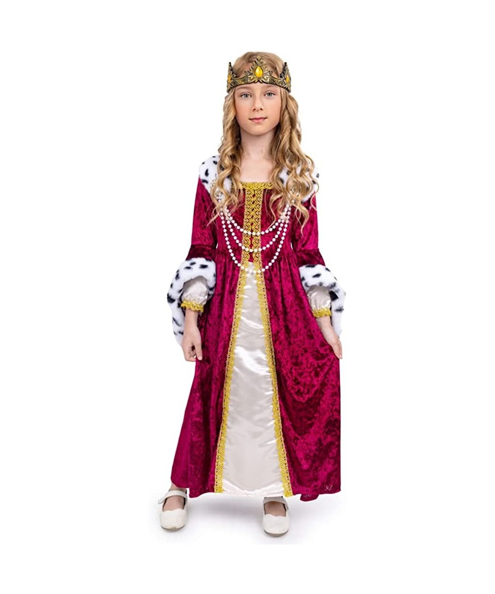 Queen Costume for Girls - Kids Renaissance Princess Costume - Royal Gown and Crown Set $56.35 Kids' Costumes