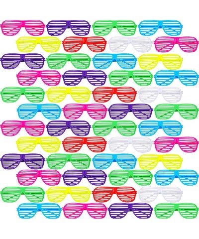 50 Pairs Neon Color Shutter Glasses 80s Party Favors 80s Neon Sunglasses Plastic Shutter Glasses Eyewear for Adults Teens Kid...