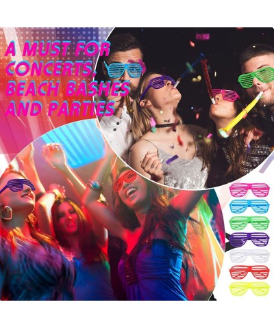 50 Pairs Neon Color Shutter Glasses 80s Party Favors 80s Neon Sunglasses Plastic Shutter Glasses Eyewear for Adults Teens Kid...