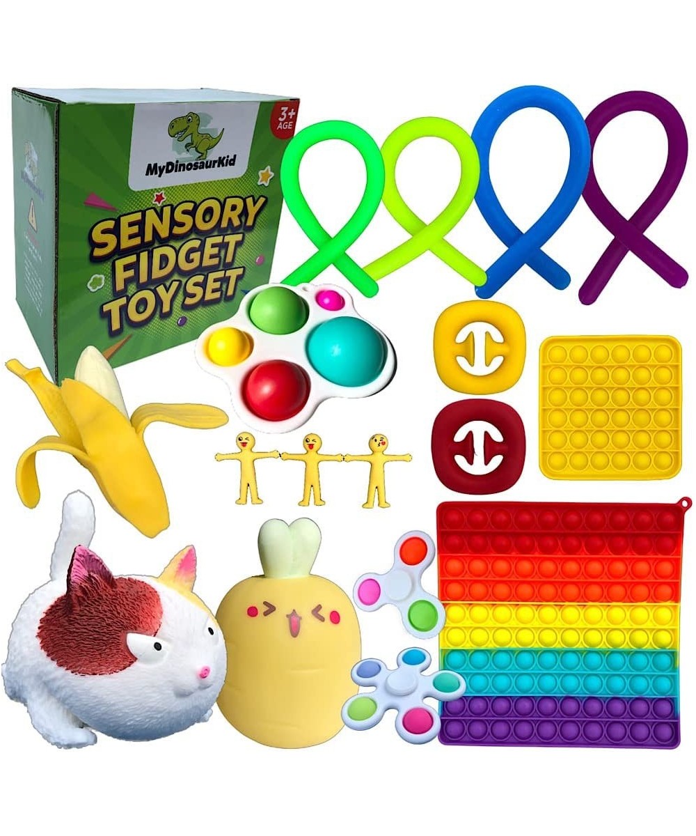 Sensory Fidget Toy Pack Set | Fidget Pop-It Sets | Anxiety Depression & Stress Relief | Squeeze - Stretch - Pop it - Spin Toy...