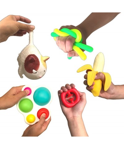 Sensory Fidget Toy Pack Set | Fidget Pop-It Sets | Anxiety Depression & Stress Relief | Squeeze - Stretch - Pop it - Spin Toy...