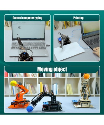 5-DOF Robotic Arm Kit Compatible with Arduino IDE Programmable DIY Coding STEM Educational 5 Axis Robot Arm with OLED Display...