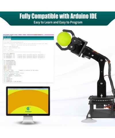 5-DOF Robotic Arm Kit Compatible with Arduino IDE Programmable DIY Coding STEM Educational 5 Axis Robot Arm with OLED Display...