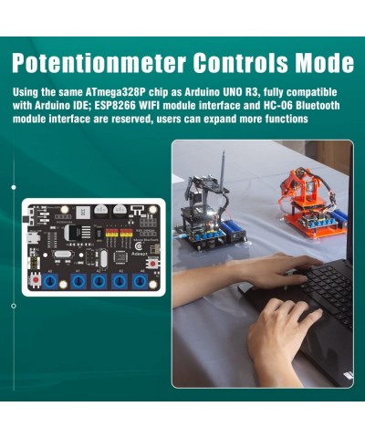 5-DOF Robotic Arm Kit Compatible with Arduino IDE Programmable DIY Coding STEM Educational 5 Axis Robot Arm with OLED Display...