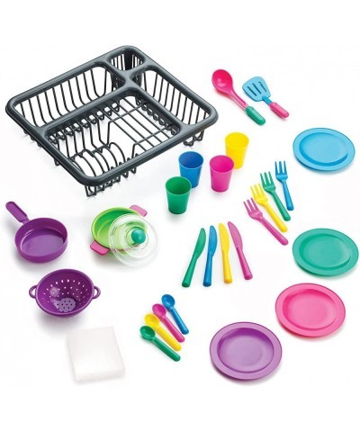 Kids Pretend Play Toys – Kitchen Tableware Dishes Colorful Playset with Drainer (28 Pcs) Toy Sets for Toddler $25.37 Toy Kitc...