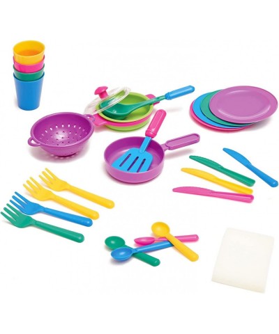 Kids Pretend Play Toys – Kitchen Tableware Dishes Colorful Playset with Drainer (28 Pcs) Toy Sets for Toddler $25.37 Toy Kitc...