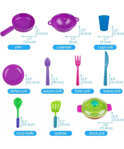 Kids Pretend Play Toys – Kitchen Tableware Dishes Colorful Playset with Drainer (28 Pcs) Toy Sets for Toddler $25.37 Toy Kitc...