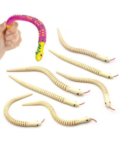 Natural Unfinished Wooden Wiggly Snakes - 12” Flexible Timber Snake - Blank Canvas - Great for Arts and Crafts - Themed Birth...