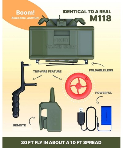 Toy Claymore for Play Games and Airsoft - Trip Wire and Remote Control Included for Plastic Claymore Compatible with Nerf (Gr...