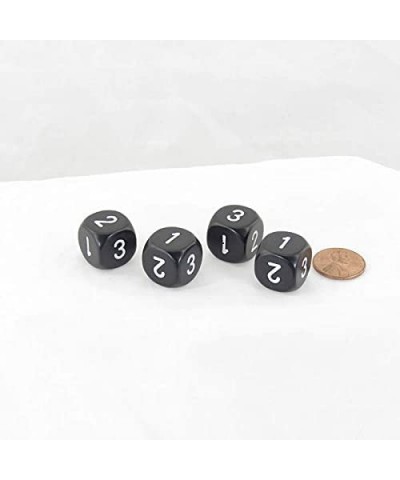 Black Opaque Dice with White Numbers D3 (D6 1-3 Twice) 16mm (5/8in) Pack of 4 $18.35 Game Accessories