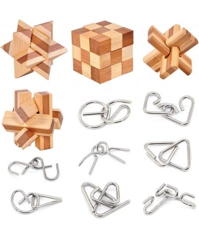 Bamboo 3D Puzzle Metal Brain Teasers Puzzles Mind Game Toys Set for Teens and Adults Pack of 12pcs $27.87 Brain Teaser Puzzles