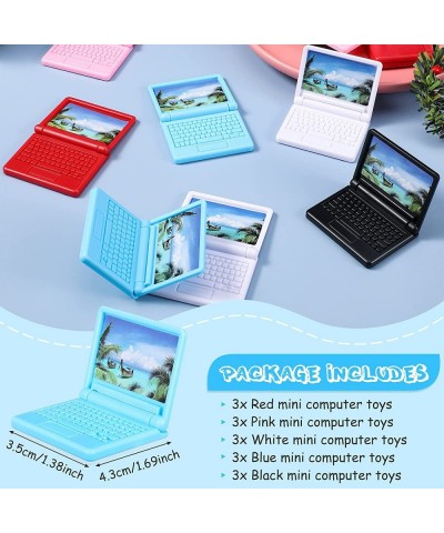 15 Pieces Dollhouse Mini Laptop Scene Simulation Notebook Mini Laptop Tablet Toys Doll Office Computer Decoration Accessories...