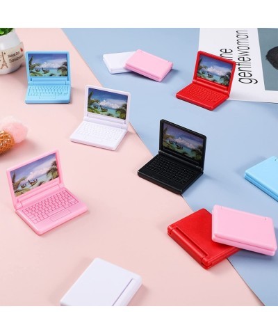 15 Pieces Dollhouse Mini Laptop Scene Simulation Notebook Mini Laptop Tablet Toys Doll Office Computer Decoration Accessories...