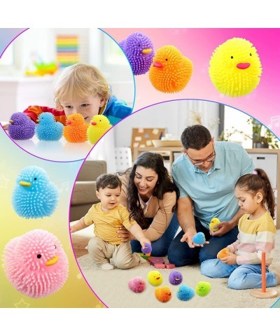 24 Pcs LED Puffer Ball Mini Flashing Rubber Ducks Glowing Bath Ducks Light up Stress Relieve Toy Bath Toy Halloween Flashing ...