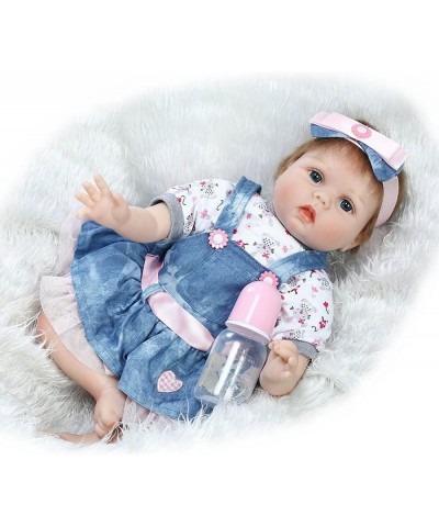 Realistic Baby Dolls Vinyl Silicone Reborn Baby Girl 22 Inch Eyes Open Handmade Weighted Newborn Baby Doll Children Gifts $85...