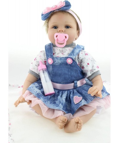 Realistic Baby Dolls Vinyl Silicone Reborn Baby Girl 22 Inch Eyes Open Handmade Weighted Newborn Baby Doll Children Gifts $85...