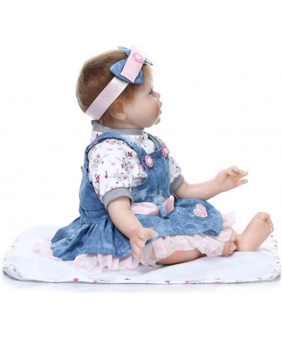 Realistic Baby Dolls Vinyl Silicone Reborn Baby Girl 22 Inch Eyes Open Handmade Weighted Newborn Baby Doll Children Gifts $85...