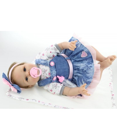 Realistic Baby Dolls Vinyl Silicone Reborn Baby Girl 22 Inch Eyes Open Handmade Weighted Newborn Baby Doll Children Gifts $85...