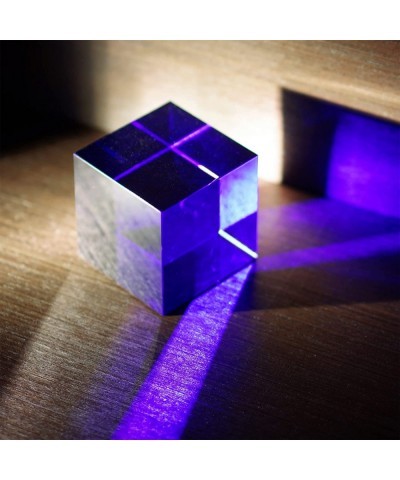 2.2inch Crystal K9 Optical Glass Prism Cube Paperweight Healing Crystals Figurine Collectible for Home Office Decor (Blue) $1...