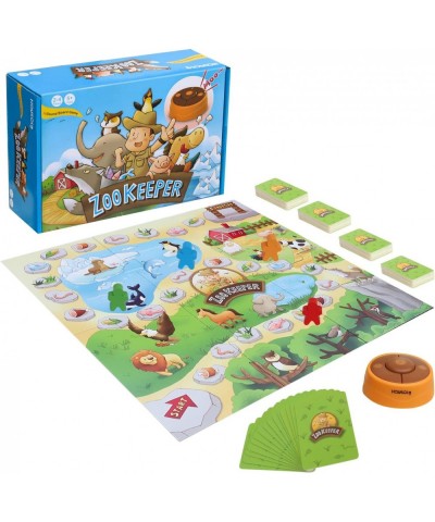 Card Game: Zookeeper Board Game! Guess the animals/habitat/food 4 Zookeepers 1 Game main unit Double-sided game board 64 Card...