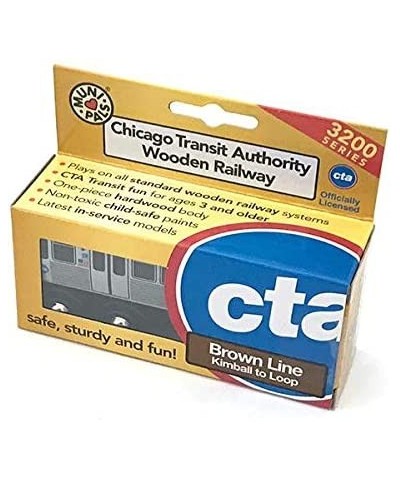 Munipals MP03-11BN CTA Chicago 'L': Brown Line The Loop Wooden Train Car $31.96 Toy Vehicle Playsets