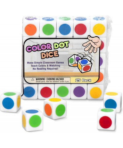 Color Dot Dice (25-Pack) | Customizable Blank Six Sided 16mm Dice | Education & Learning | Make Simple Classroom Games Teach ...