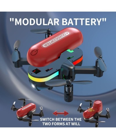 2 In 1 Mini Drone for Kids Remote Control Drone with Land Mode & Fly Mode LED Lights Auto Hovering 3D Flip Headless Mode and ...