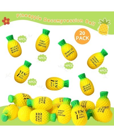 20 Pcs Pineapple Stress Ball Motivational Fidget Toys Ball Pineapple Fidget Toys Inspirational Squishy Pineapple for Adults A...