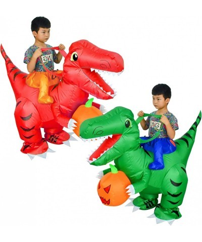 2 PACK Inflatable Dinosaur Costume for Kids Riding T Rex Air Blow up Funny Fancy Dress Party Halloween Costume.(Green Red) $6...