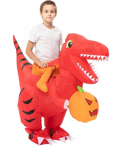 2 PACK Inflatable Dinosaur Costume for Kids Riding T Rex Air Blow up Funny Fancy Dress Party Halloween Costume.(Green Red) $6...