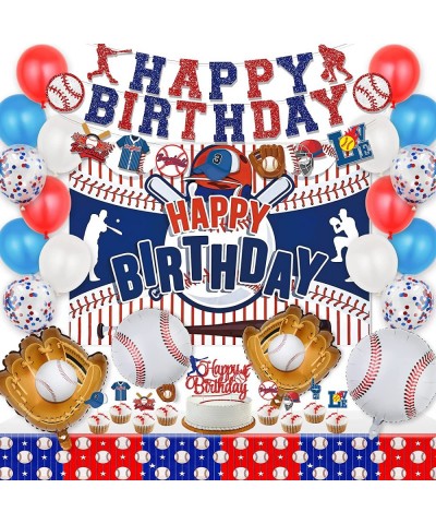 Baseball Party Decorations Baseball Birthday Party Supplies Kit Include Sport Themed Birthday Backdrop Happy Birthday Banners...