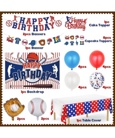 Baseball Party Decorations Baseball Birthday Party Supplies Kit Include Sport Themed Birthday Backdrop Happy Birthday Banners...