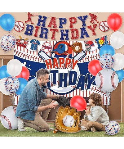 Baseball Party Decorations Baseball Birthday Party Supplies Kit Include Sport Themed Birthday Backdrop Happy Birthday Banners...