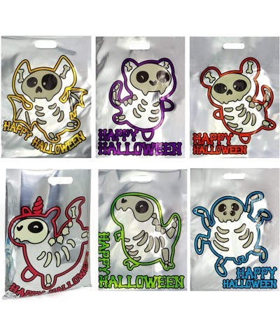 72 PCS Halloween Large Goodie Bags Reflective Trick or Treat Candy Bags Holographic Foil Bags in 6 Designs Halloween Goody Gi...