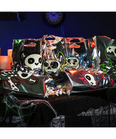 72 PCS Halloween Large Goodie Bags Reflective Trick or Treat Candy Bags Holographic Foil Bags in 6 Designs Halloween Goody Gi...