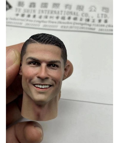 1/6 Scale Male Head Sculpt Cristiano Ronaldo European Man Long Neck Smile Version Head Carved for 12'' Soldier Action Figure ...