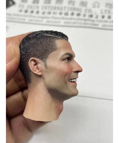 1/6 Scale Male Head Sculpt Cristiano Ronaldo European Man Long Neck Smile Version Head Carved for 12'' Soldier Action Figure ...