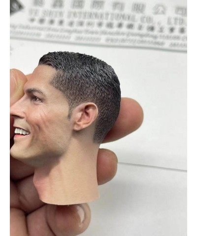 1/6 Scale Male Head Sculpt Cristiano Ronaldo European Man Long Neck Smile Version Head Carved for 12'' Soldier Action Figure ...