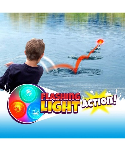 Flashing Lights Skip Water Bouncing Disc Ball Hopper (1 Pack Assorted) Fidget Toy Swimming Pool Water Skip Ball Disc Outdoor ...