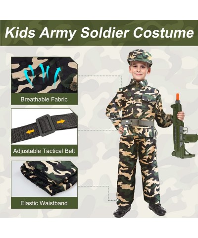 Army Military Costume for Kids Boys Soldier Halloween Costumes Dress Up Role Play Set with Toy Accessories $61.78 Kids' Costumes