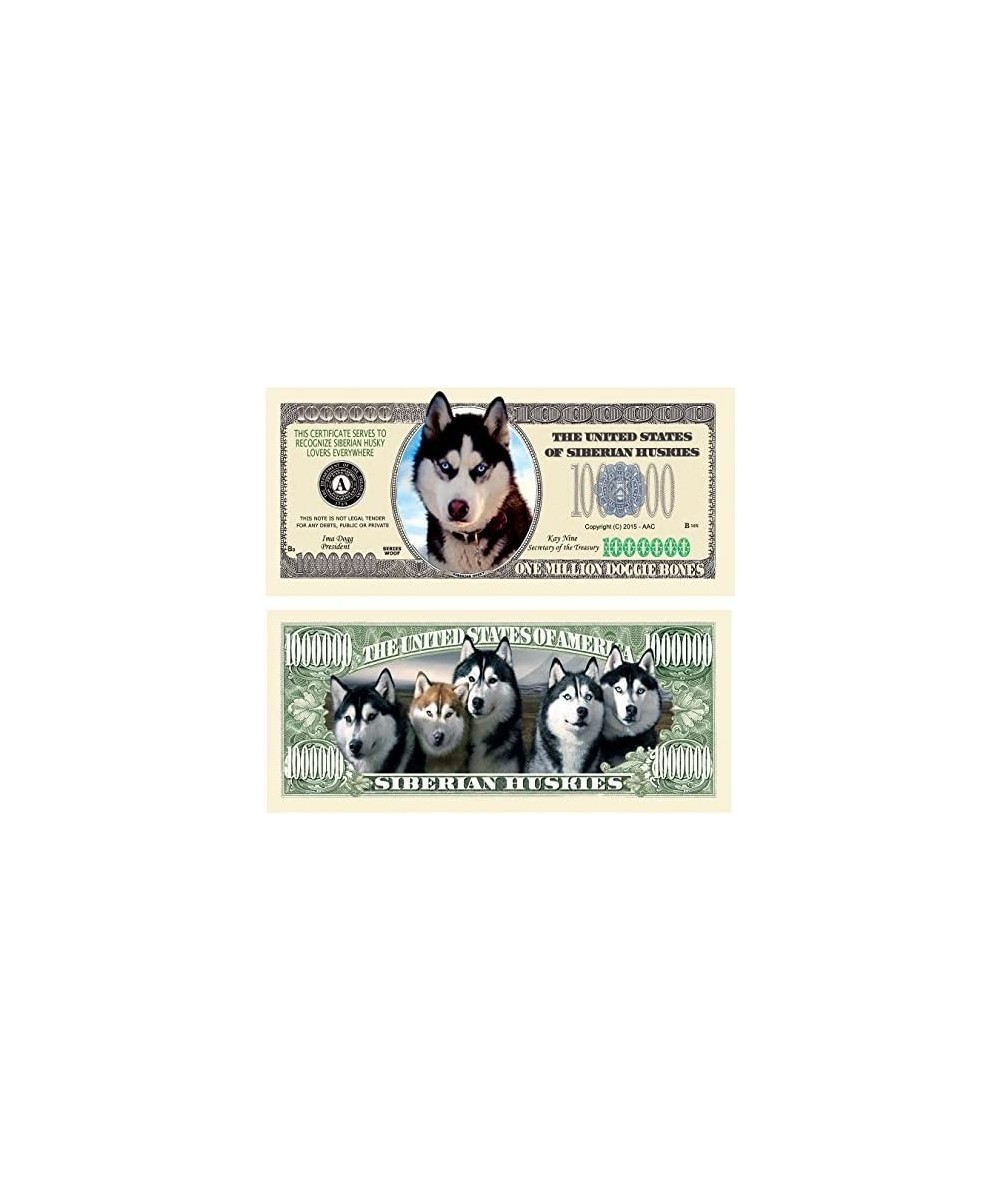 Set of 5 - Siberian Husky Dog Million Dollar Bill $15.86 Gags & Practical Joke Toys