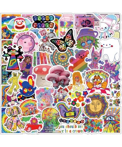 61Pcs Kidcore Stickers Pack Stoner Psychedelic Aesthetic Vinyl Waterproof Sticker Decals for Water Bottle Laptop Phone Scrapb...