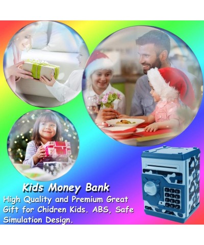 Kids Piggy Bank Money Bank with Electronic Lock Auto Scroll Paper Money & Coin Best Toy Gifts for Children Boys Girls (Camouf...